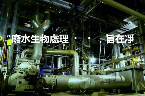 “廢水生物處理，旨在凈化水源，守護(hù)碧水藍(lán)天”